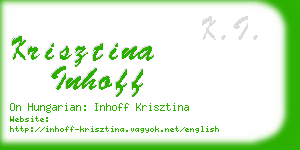 krisztina inhoff business card